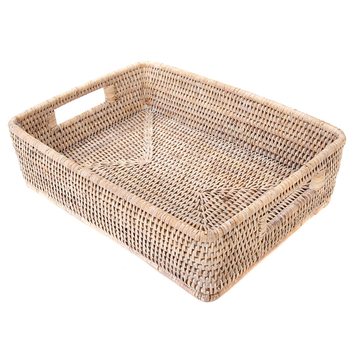 Artifacts Trading Company Rattan Storage Basket White Wash